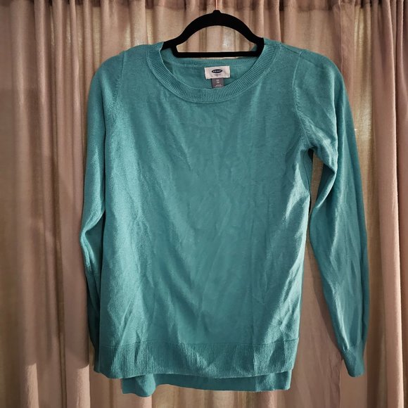 Old Navy Split Side Teal Sweater - Extra Small - Picture 1 of 4